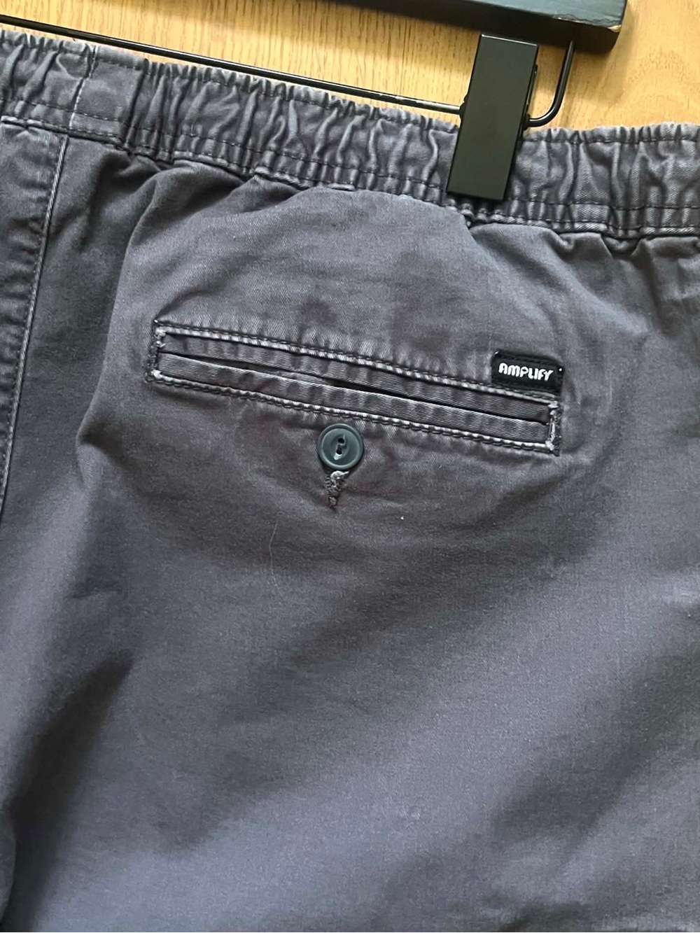 Women's Slate Gray Cargo Joggers with Elastic Waist - Picture 3 of 5